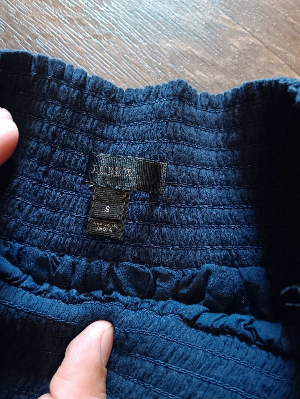 J. Crew Navy Mini Skirt with Teal Embroidery - Picture 3 of 4